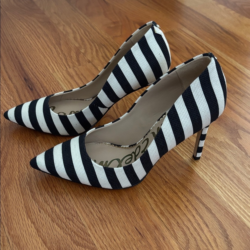 NEW Sam Edelman Hazel - Striped Pointed-Toe Heels - Picture 3 of 6